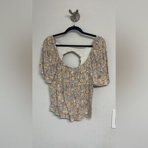 Floral Women's Top with Open Back